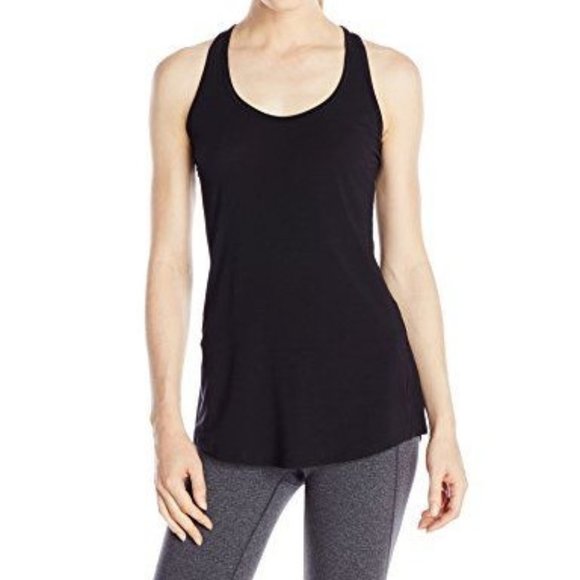 Lucy Black Racer Mesh Back Athletic Tank Top Womens Small Built-In Padded Bra - Picture 9 of 9